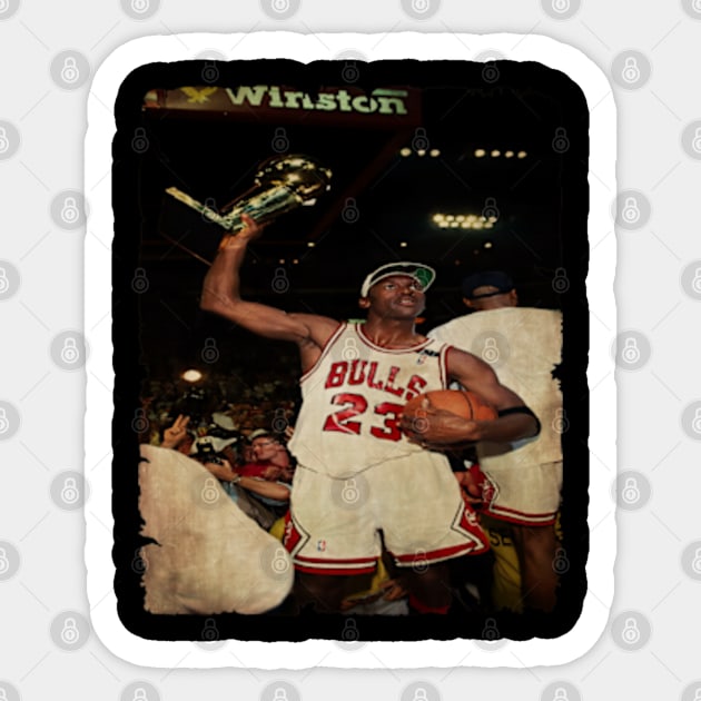 Michael Jordan Championship Vintage Sticker by CAH BLUSUKAN